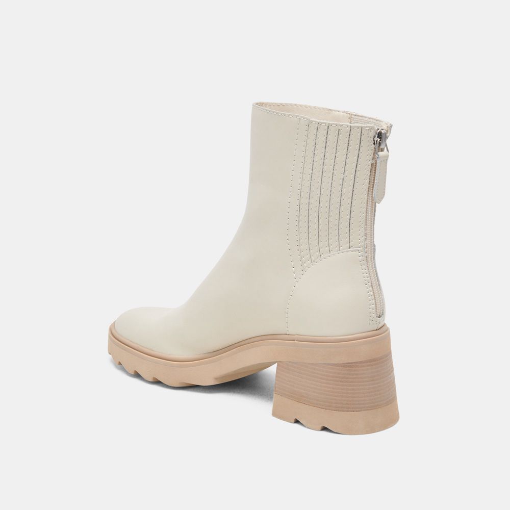 Dolce Vita Martey H2O Wide Leather Women Boots Cream | US-438169ILU