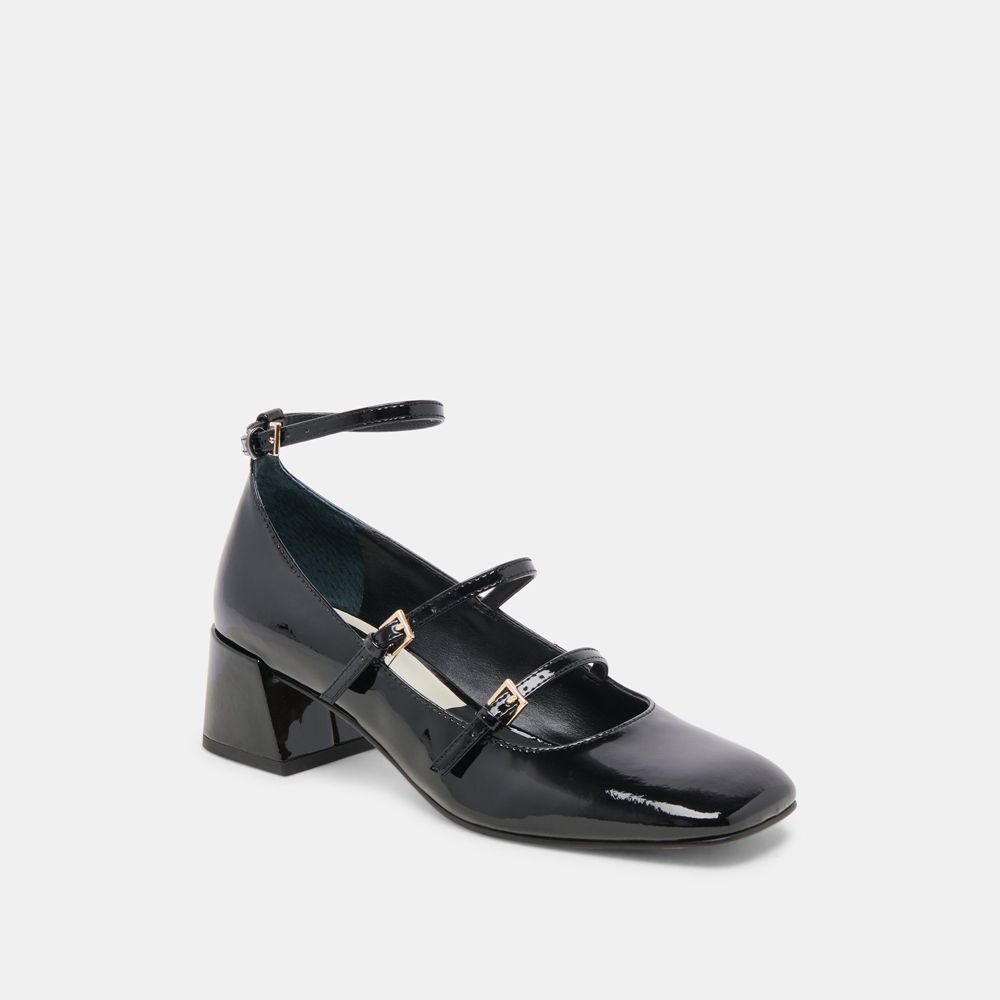 Dolce Vita Meadow Leather Women Heels Black | US-732459JAZ