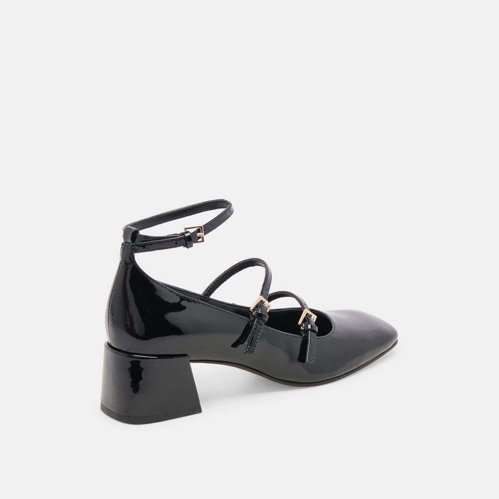 Dolce Vita Meadow Leather Women Heels Black | US-732459JAZ