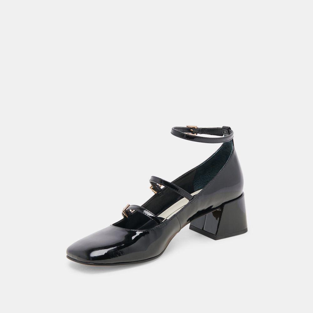 Dolce Vita Meadow Leather Women Heels Black | US-732459JAZ