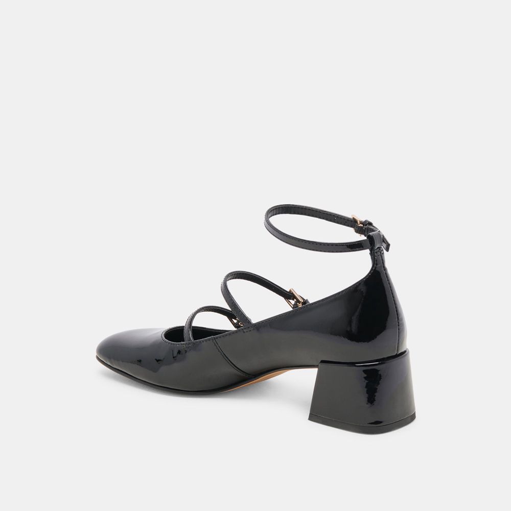 Dolce Vita Meadow Leather Women Heels Black | US-732459JAZ