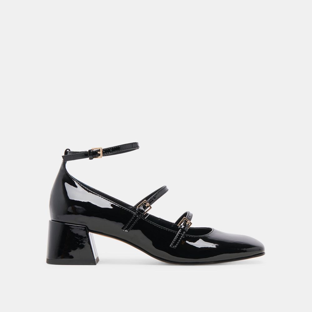 Dolce Vita Meadow Leather Women Heels Black | US-732459JAZ