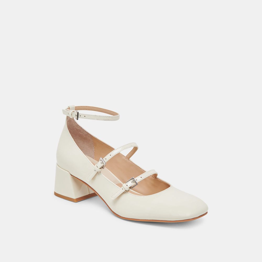 Dolce Vita Meadow Leather Women Heels White | US-347529EVX