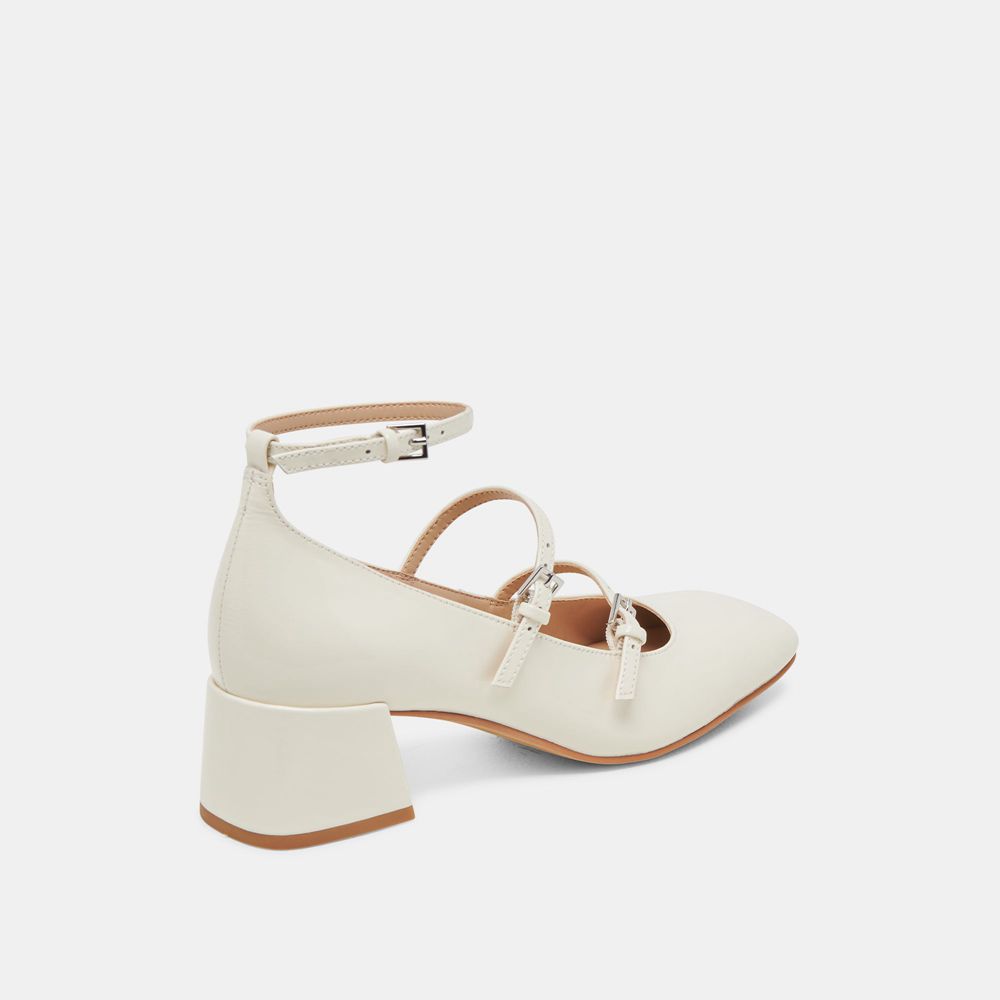 Dolce Vita Meadow Leather Women Heels White | US-347529EVX