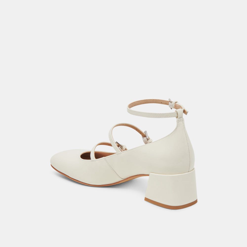 Dolce Vita Meadow Leather Women Heels White | US-347529EVX