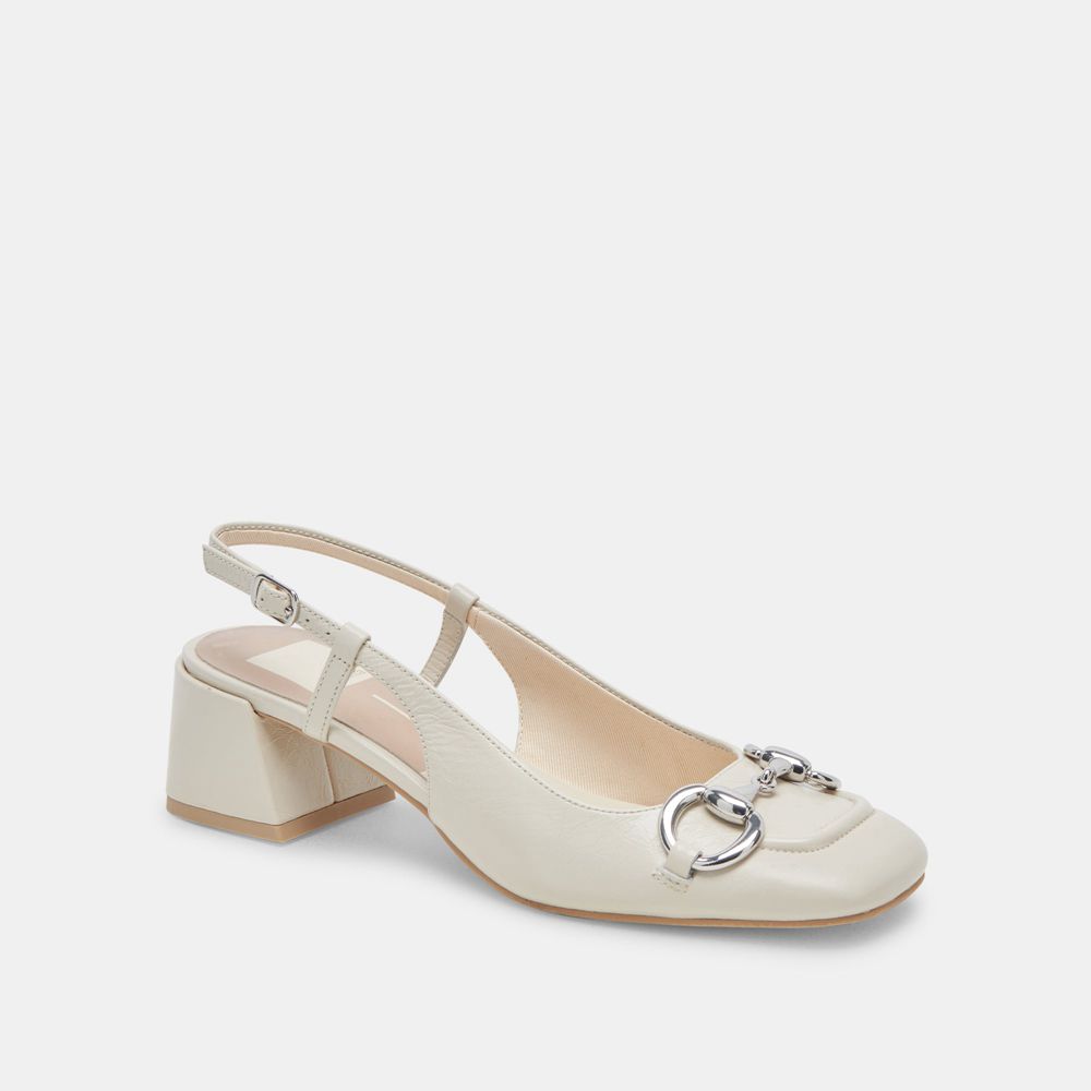 Dolce Vita Melli Crinkle Patent Women Heels Cream | US-731509AOX