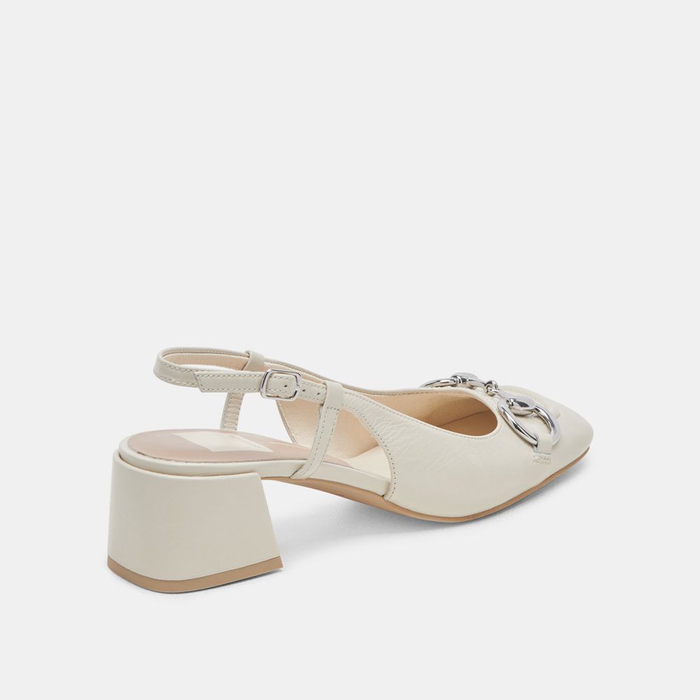 Dolce Vita Melli Crinkle Patent Women Heels Cream | US-731509AOX