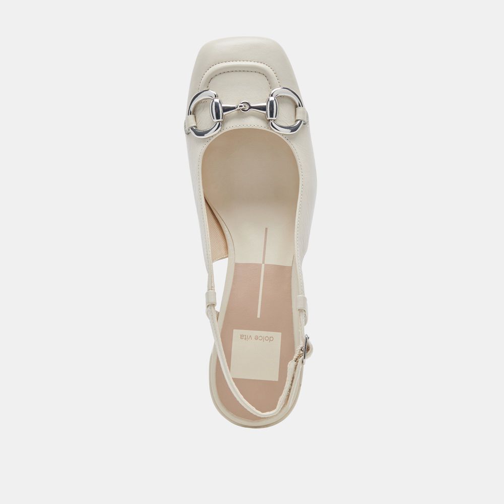 Dolce Vita Melli Crinkle Patent Women Heels Cream | US-731509AOX