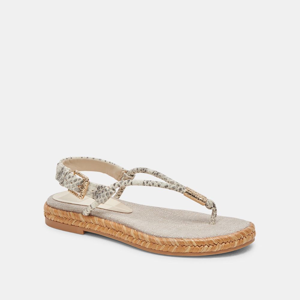 Dolce Vita Meryl Leather Women Sandals Grey / White | US-761940CAF