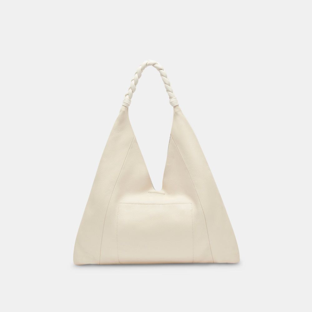 Dolce Vita Mia Leather Women Tote Cream | US-048729CSL