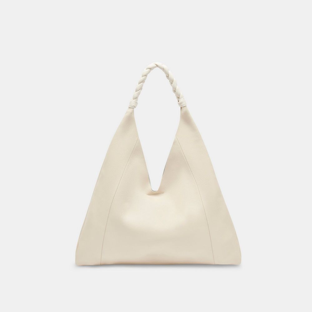 Dolce Vita Mia Leather Women Tote Cream | US-048729CSL