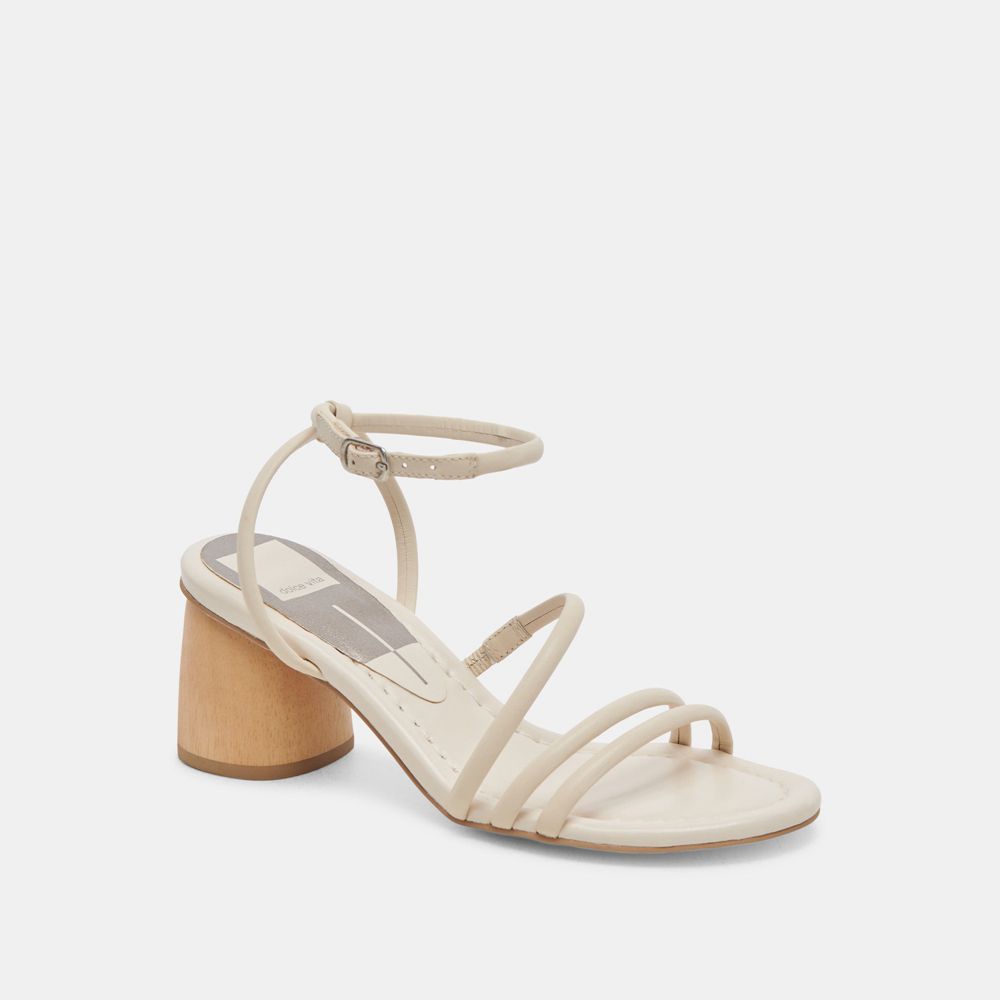 Dolce Vita Mikael Leather Women Heels Cream | US-637128GZB