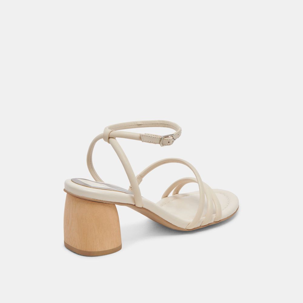 Dolce Vita Mikael Leather Women Heels Cream | US-637128GZB