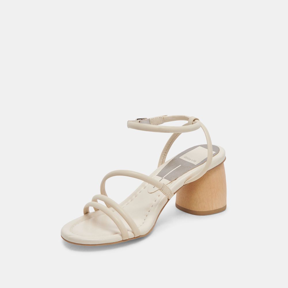 Dolce Vita Mikael Leather Women Heels Cream | US-637128GZB