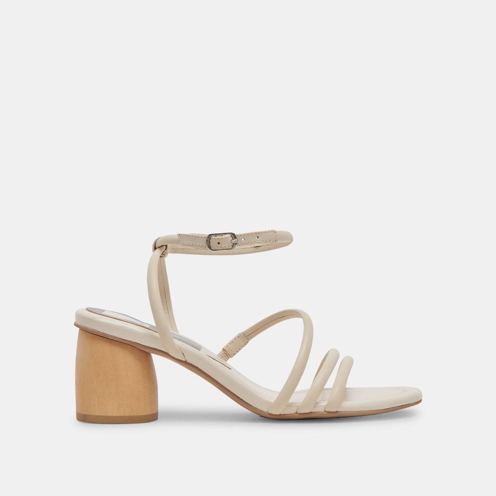 Dolce Vita Mikael Leather Women Heels Cream | US-637128GZB