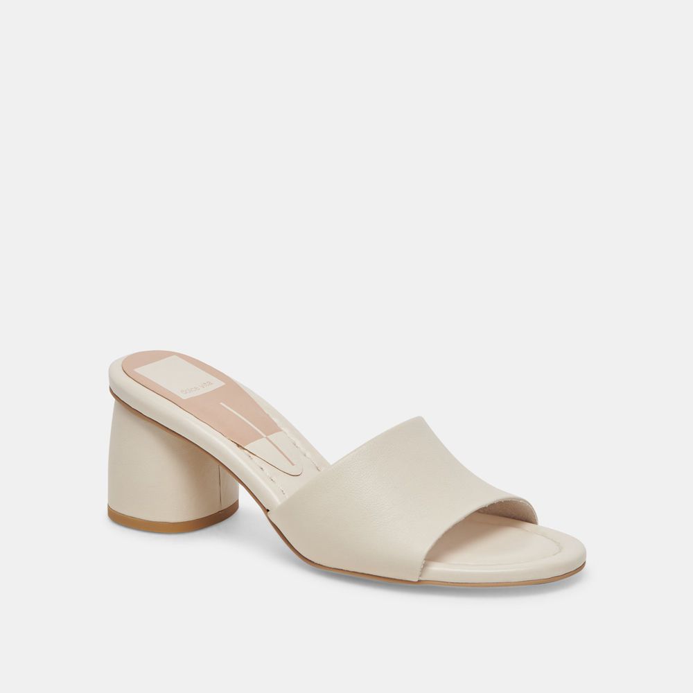 Dolce Vita Minny Dress Leather Women Heels Cream | US-680275DGM