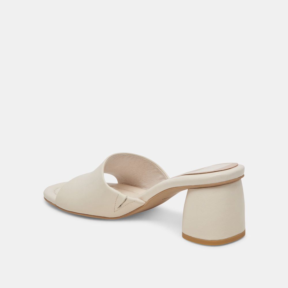 Dolce Vita Minny Dress Leather Women Heels Cream | US-680275DGM