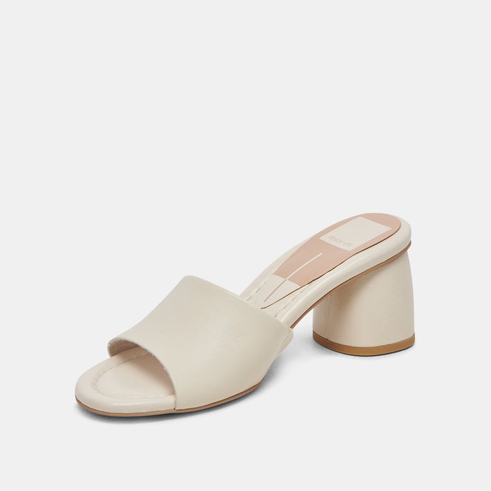 Dolce Vita Minny Dress Leather Women Heels Cream | US-680275DGM