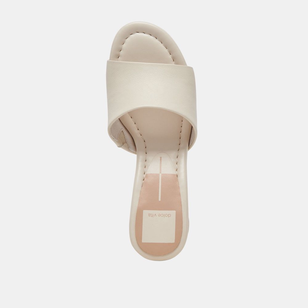 Dolce Vita Minny Dress Leather Women Heels Cream | US-680275DGM