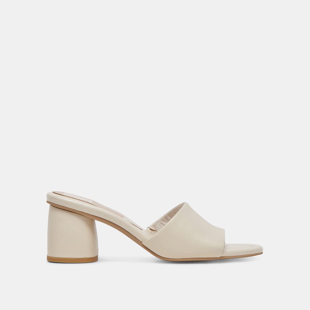 Dolce Vita Minny Dress Leather Women Heels Cream | US-680275DGM