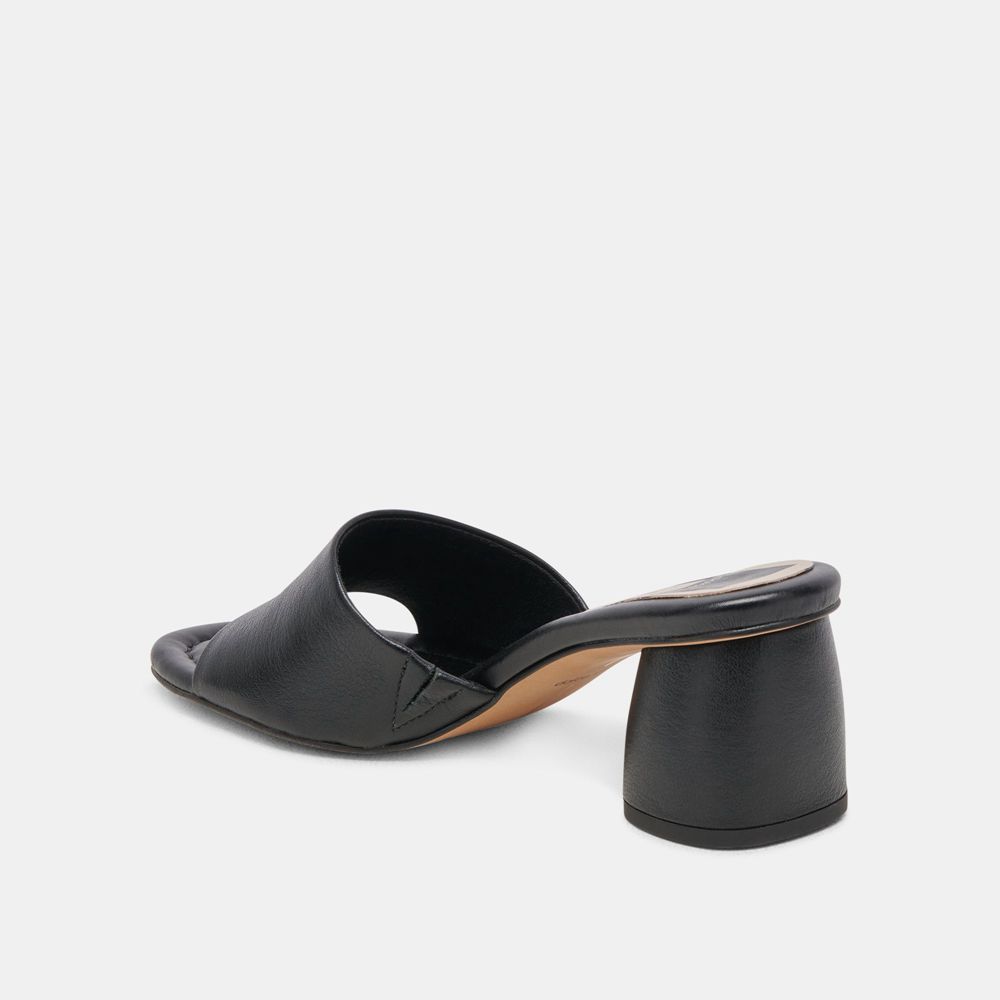 Dolce Vita Minny Dress Leather Women Heels Black | US-157823WEQ