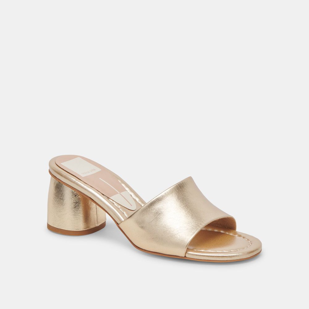 Dolce Vita Minny Dress Leather Women Heels Rose Gold | US-396184EDZ