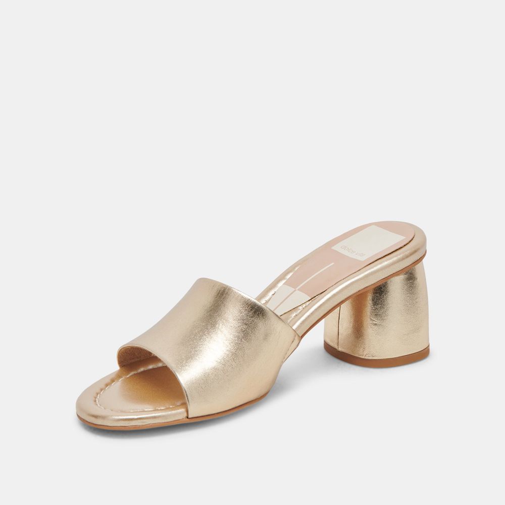 Dolce Vita Minny Dress Leather Women Heels Rose Gold | US-396184EDZ