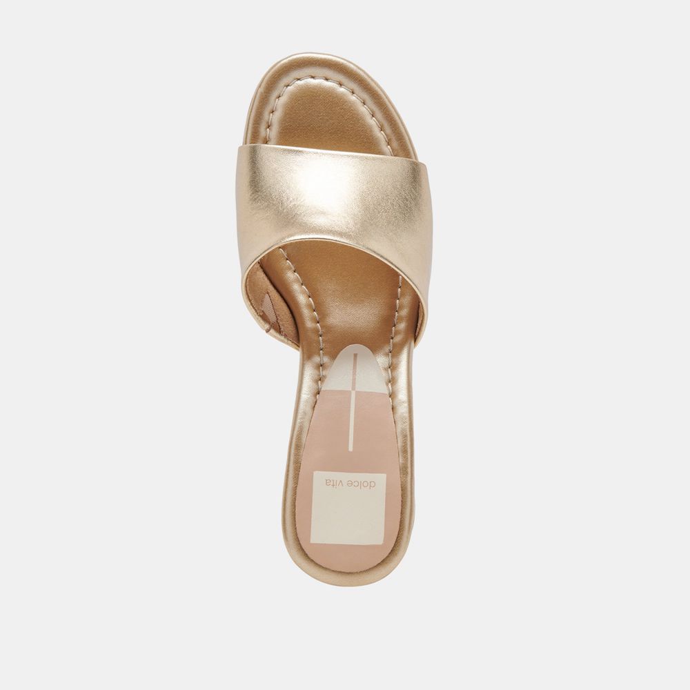 Dolce Vita Minny Dress Leather Women Heels Rose Gold | US-396184EDZ