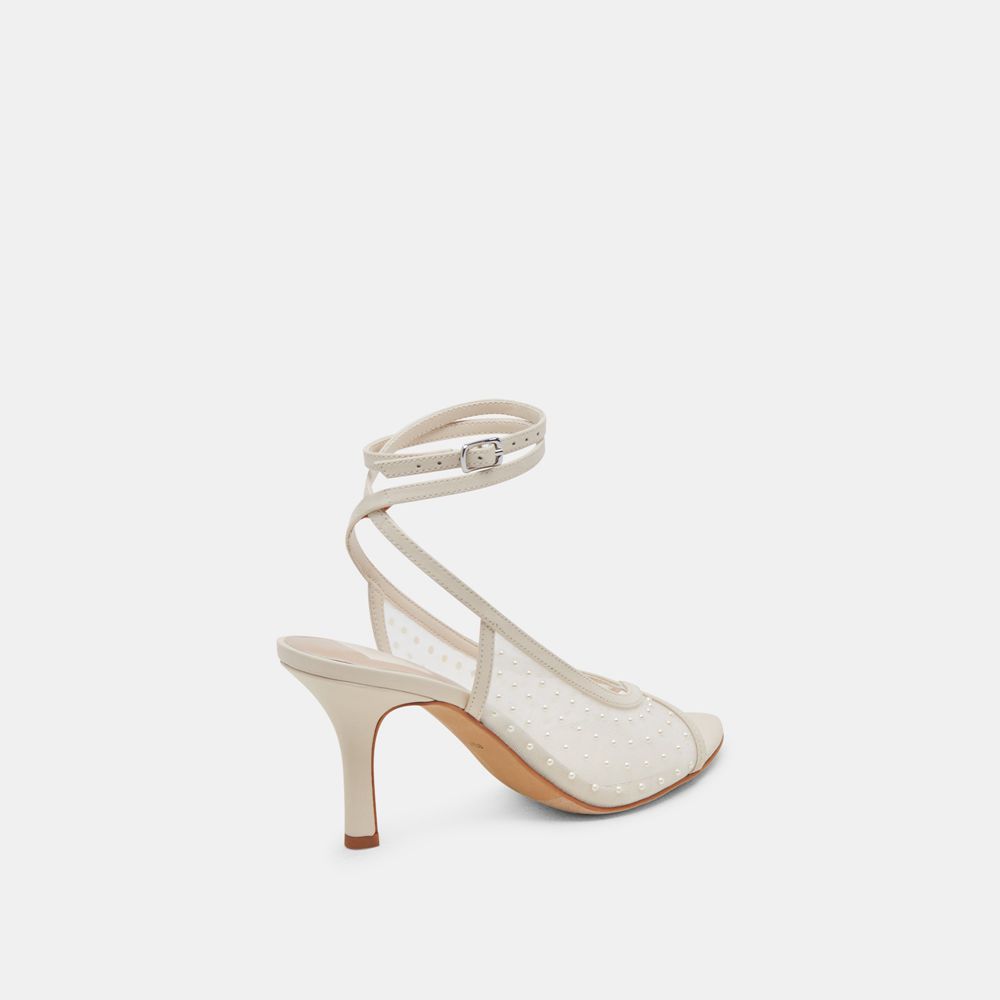 Dolce Vita Missy Pearl Mesh Women Heels Cream | US-805432VED