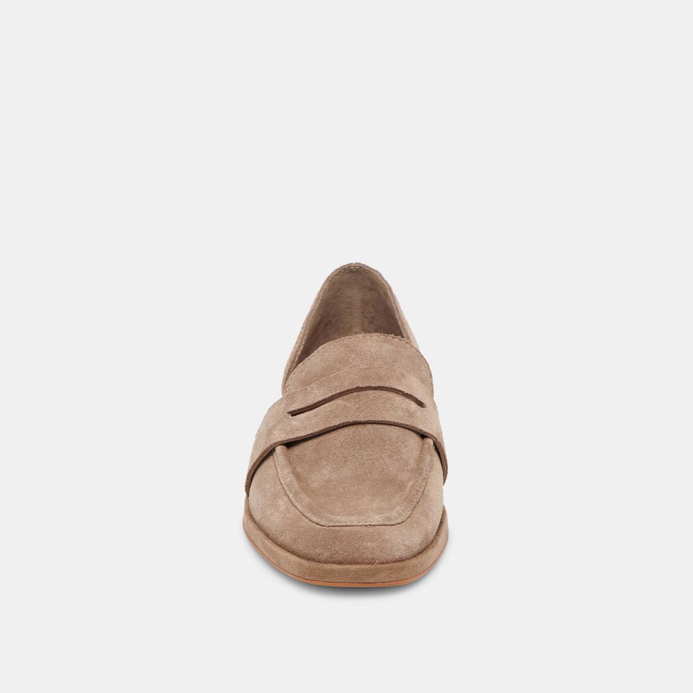 Dolce Vita Moyra Suede Women Flats Brown | US-687431SWD