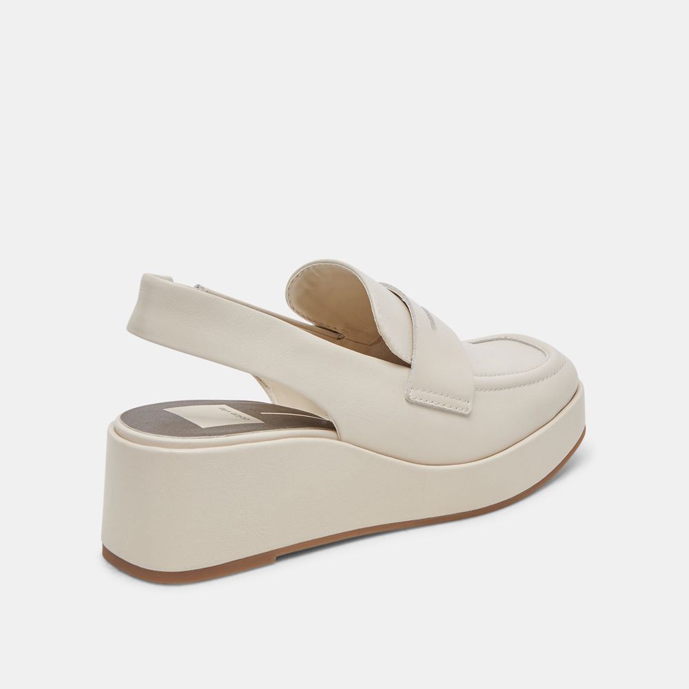 Dolce Vita Nada Wedge Crinkle Patent Women Loafers Cream | US-347958MKO