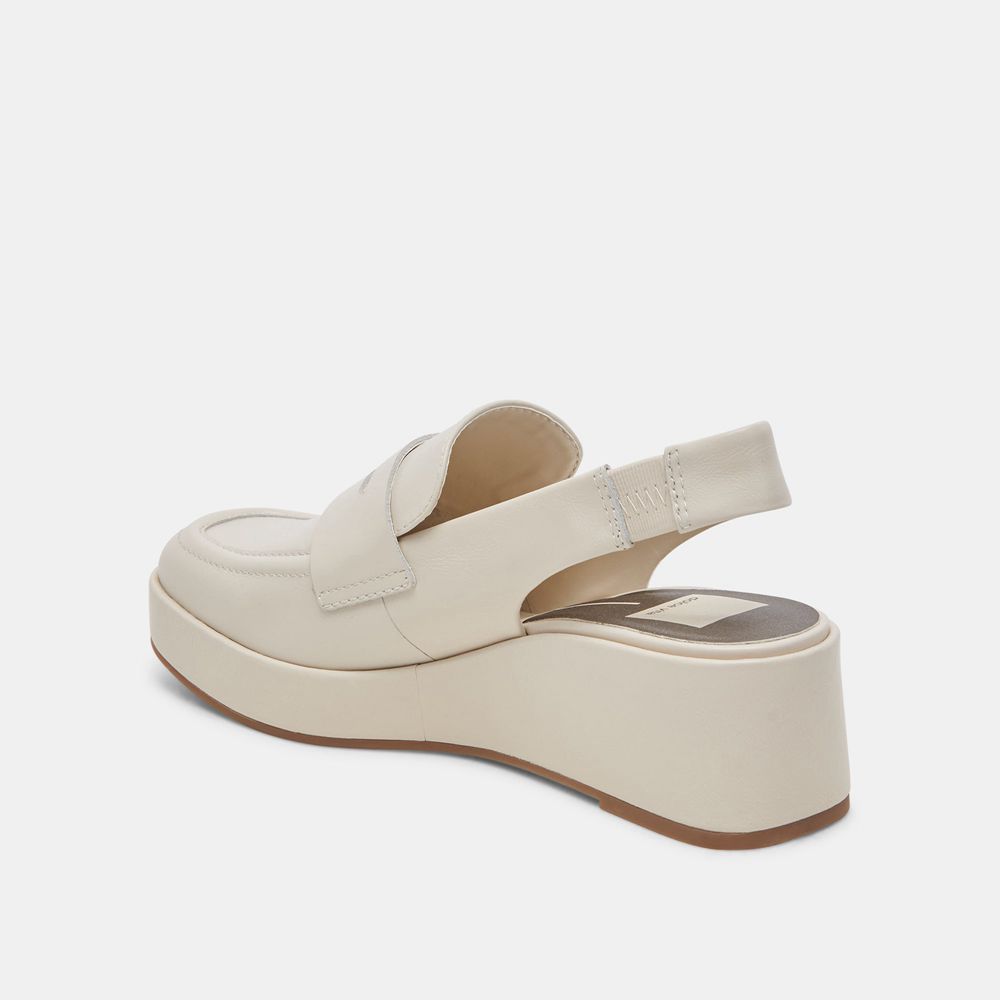 Dolce Vita Nada Wedge Crinkle Patent Women Loafers Cream | US-347958MKO