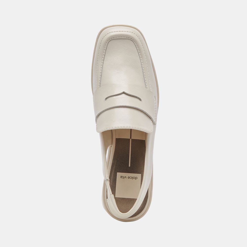 Dolce Vita Nada Wedge Crinkle Patent Women Loafers Cream | US-347958MKO