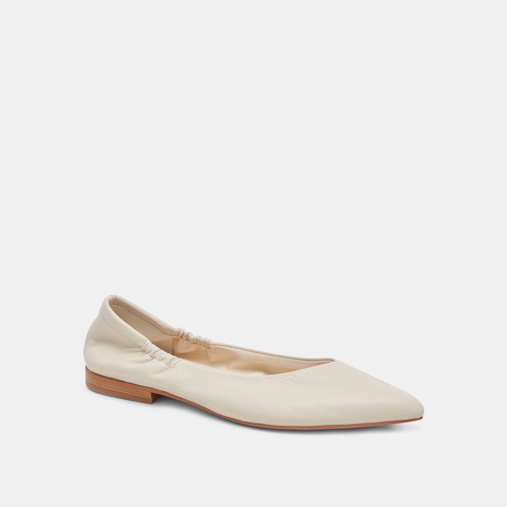 Dolce Vita Nadav Leather Women Ballet Flats Cream | US-183945VMZ