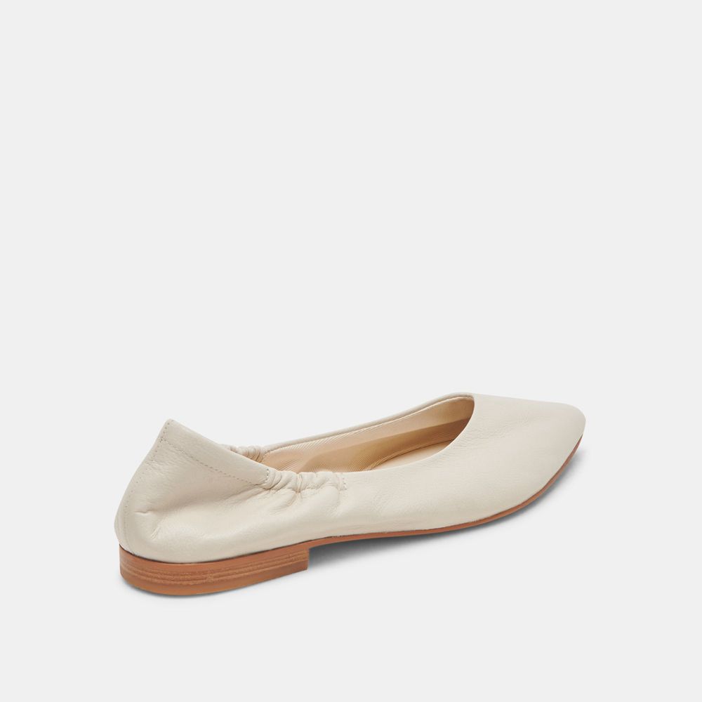 Dolce Vita Nadav Leather Women Ballet Flats Cream | US-183945VMZ