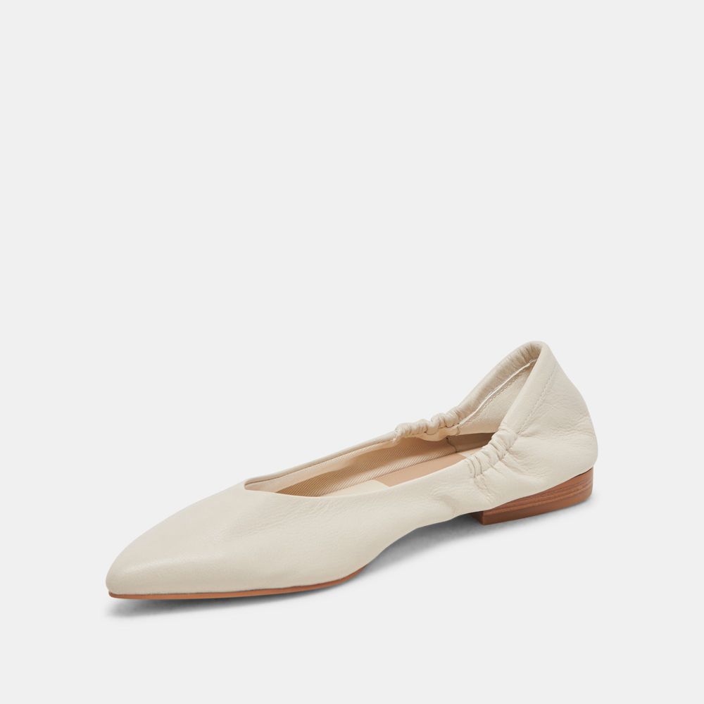 Dolce Vita Nadav Leather Women Ballet Flats Cream | US-183945VMZ