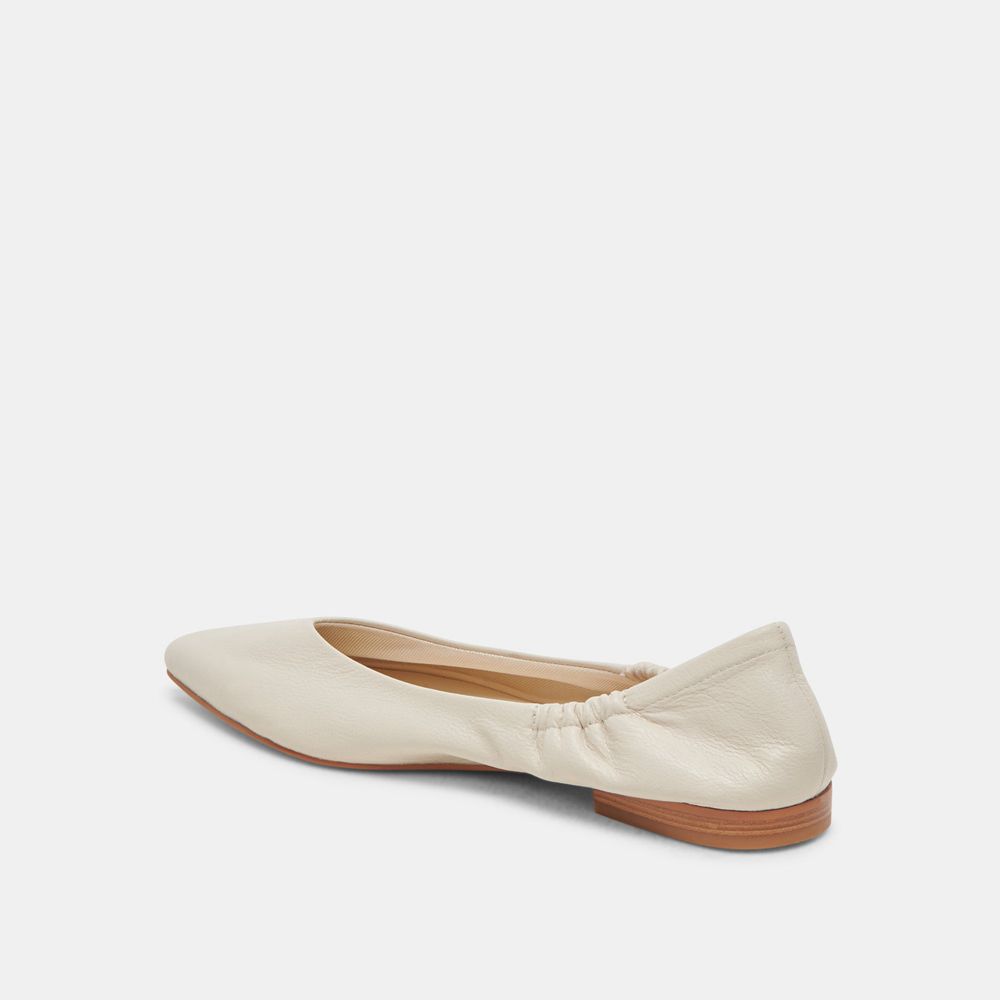 Dolce Vita Nadav Leather Women Ballet Flats Cream | US-183945VMZ