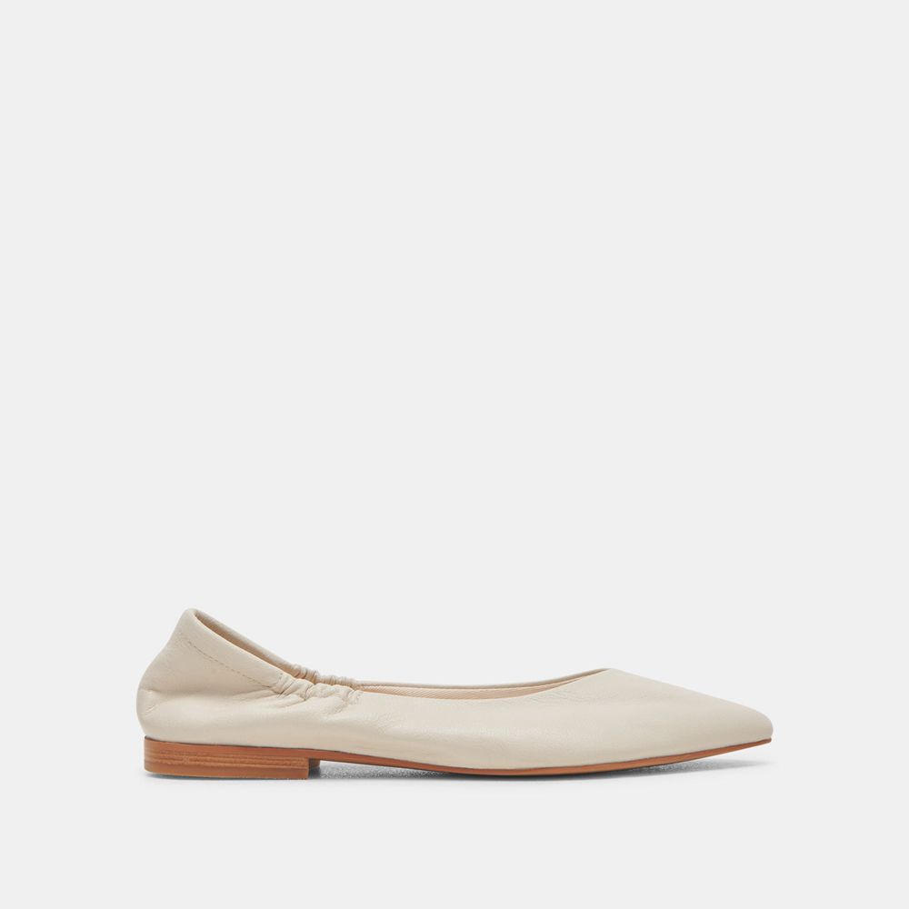 Dolce Vita Nadav Leather Women Ballet Flats Cream | US-183945VMZ