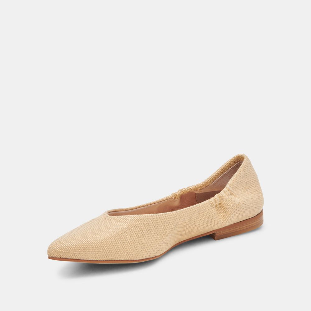 Dolce Vita Nadav Raffia Women Ballet Flats Brown | US-631704YNH