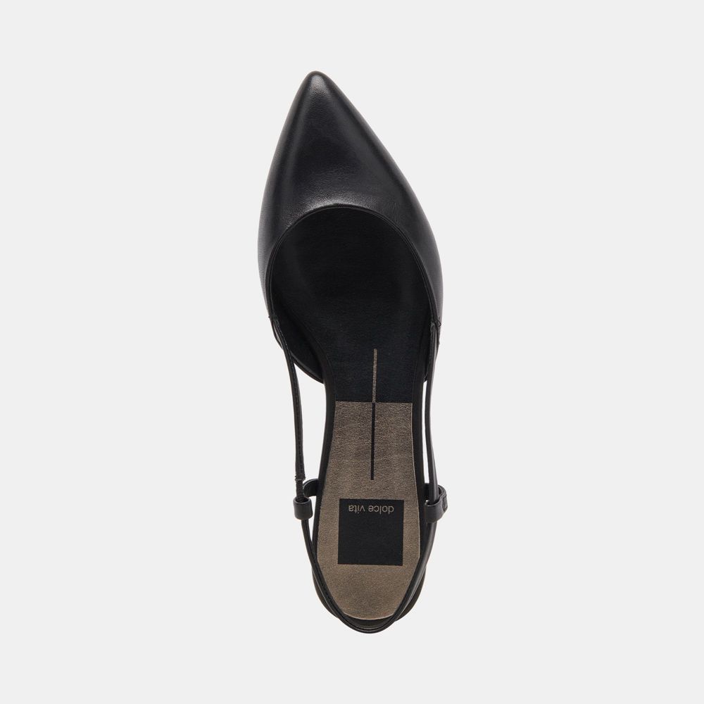 Dolce Vita Narah Leather Women Flats Black | US-198735JLZ