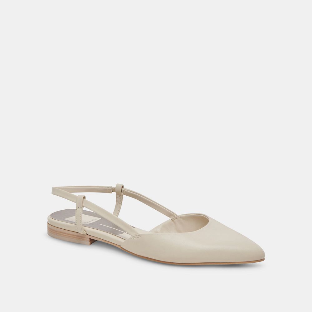 Dolce Vita Narah Leather Women Flats Cream | US-735602HED