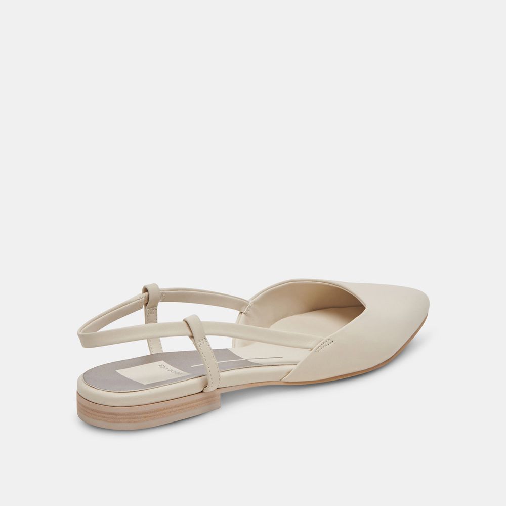 Dolce Vita Narah Leather Women Flats Cream | US-735602HED