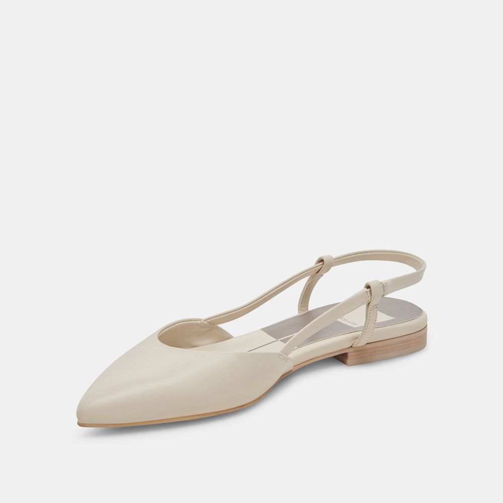 Dolce Vita Narah Leather Women Flats Cream | US-735602HED