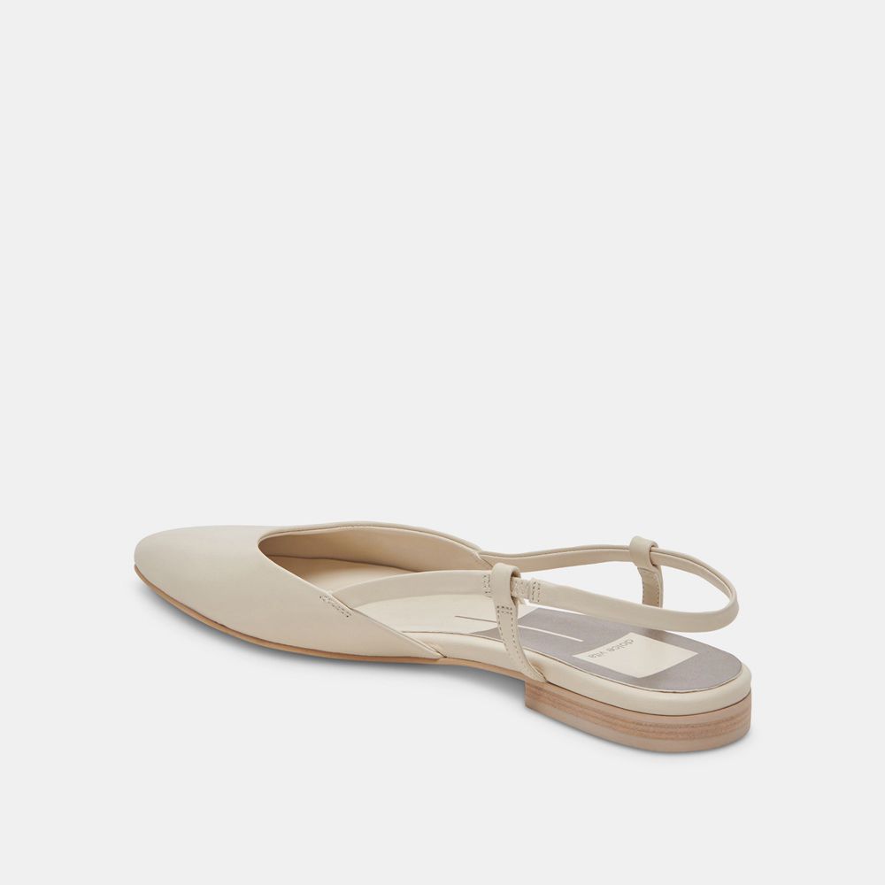 Dolce Vita Narah Leather Women Flats Cream | US-735602HED