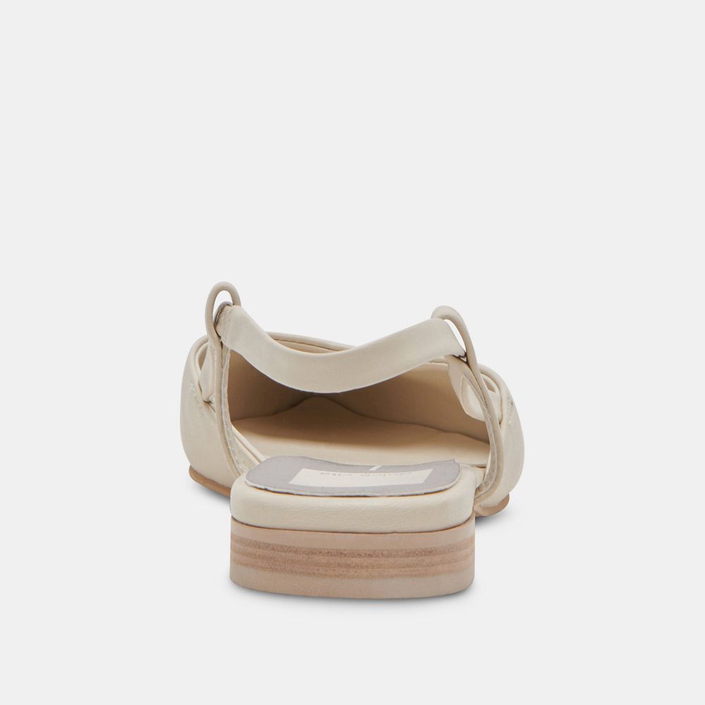 Dolce Vita Narah Leather Women Flats Cream | US-735602HED