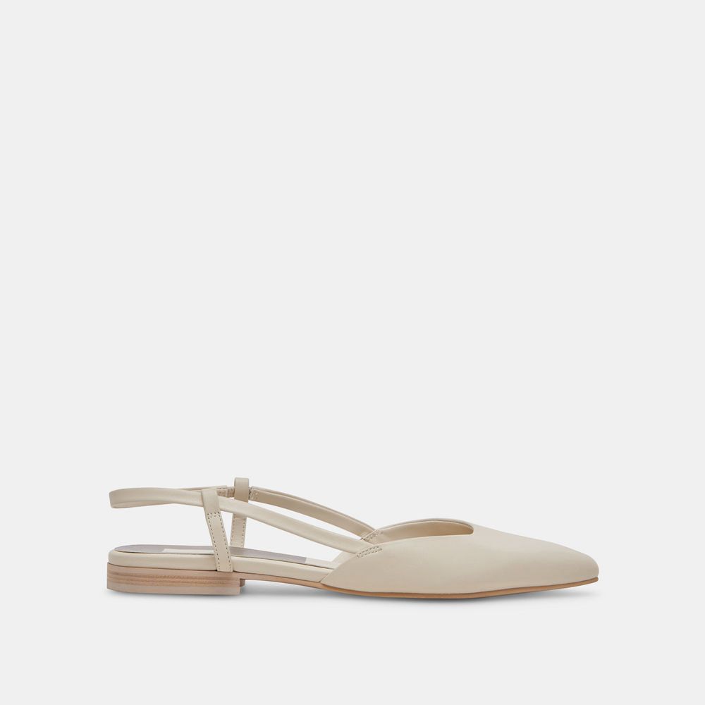 Dolce Vita Narah Leather Women Flats Cream | US-735602HED