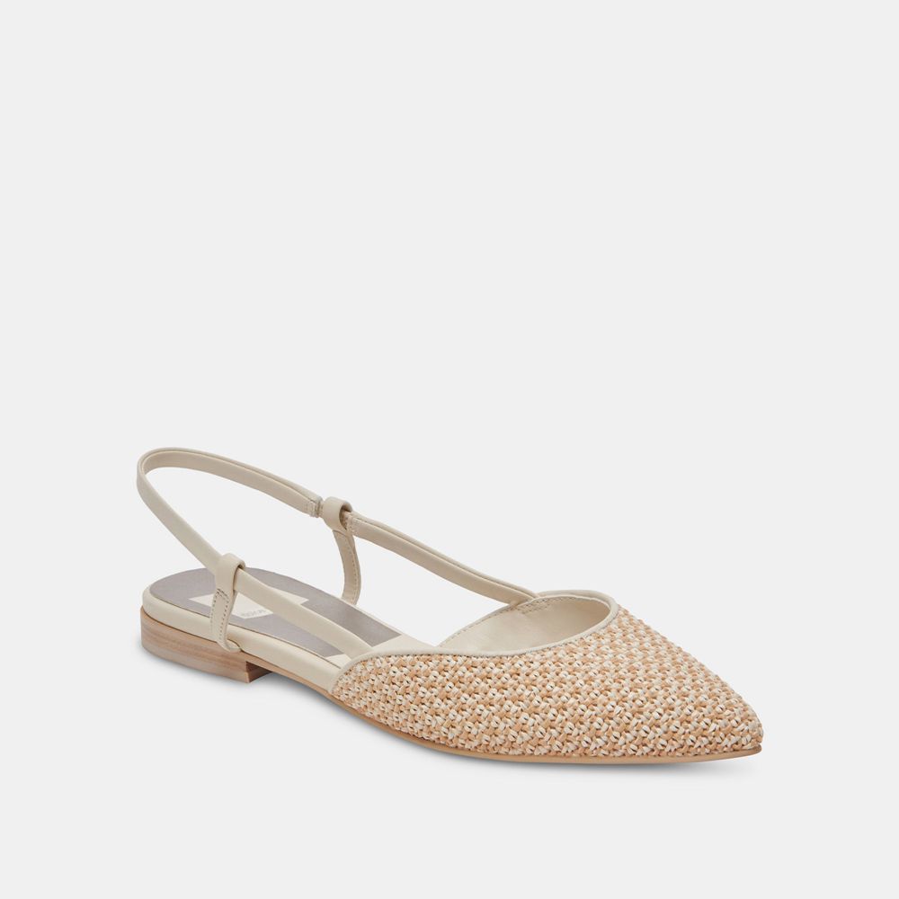 Dolce Vita Narah Raffia Women Flats Beige | US-064529CJV