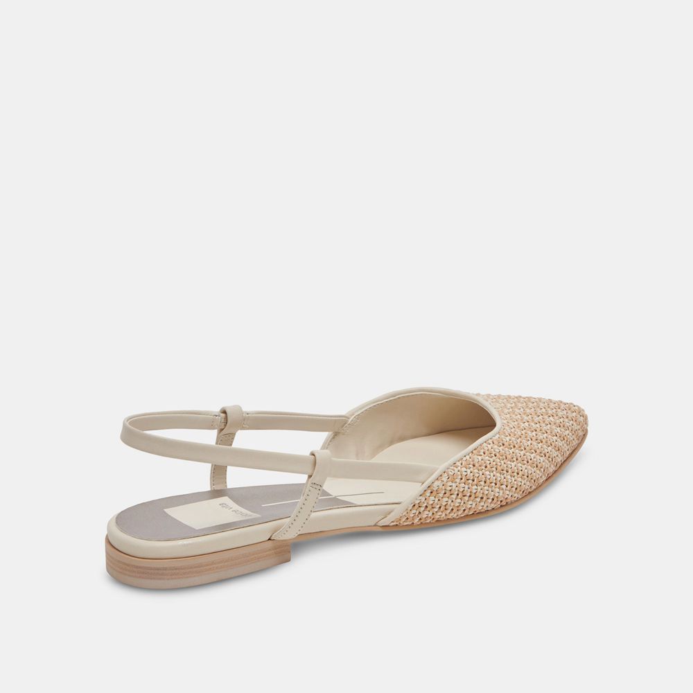 Dolce Vita Narah Raffia Women Flats Beige | US-064529CJV