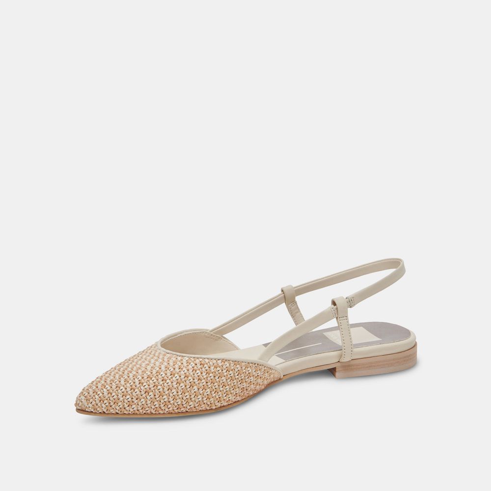 Dolce Vita Narah Raffia Women Flats Beige | US-064529CJV