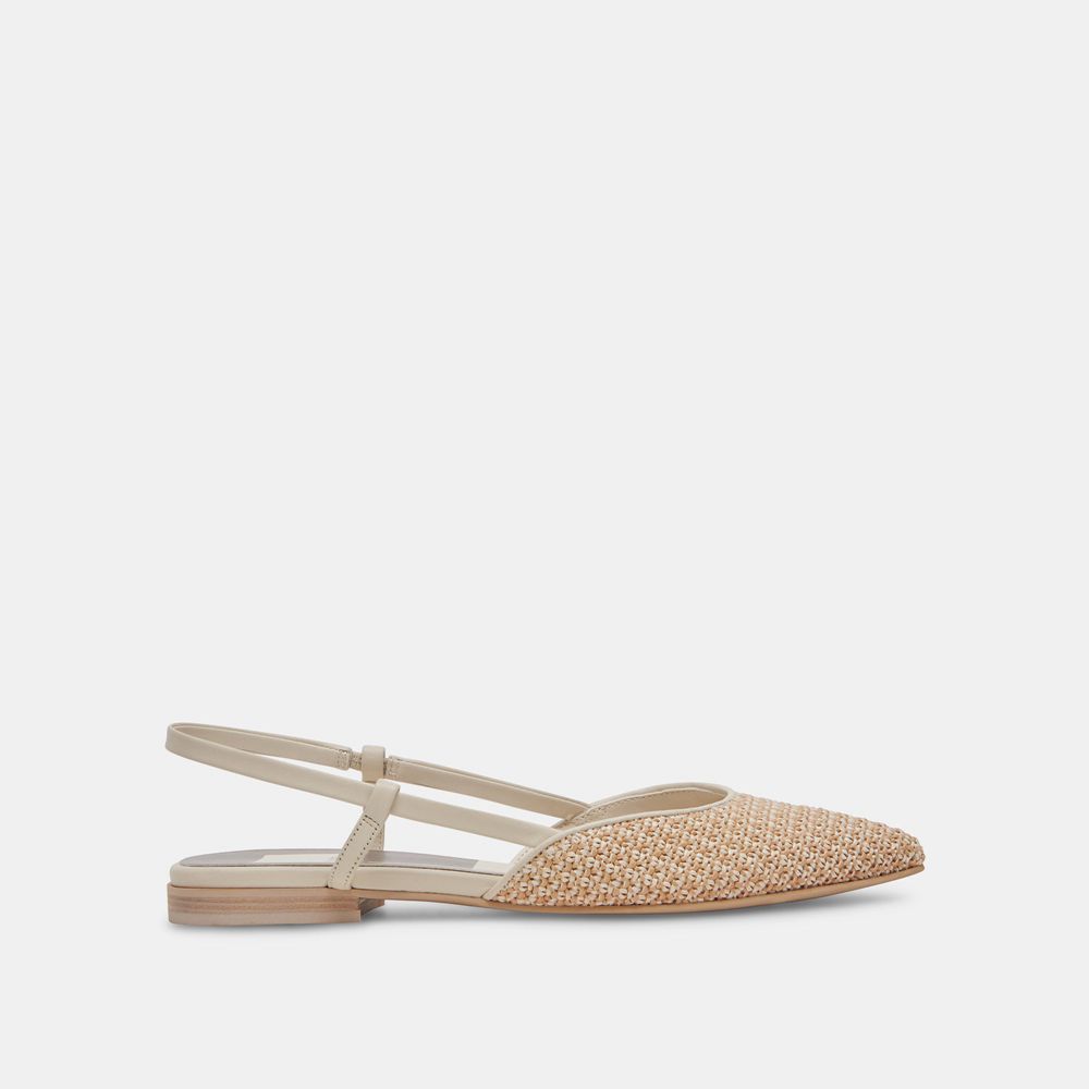 Dolce Vita Narah Raffia Women Flats Beige | US-064529CJV